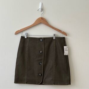 Blank NYC Skirt Womens 4 Brown Washed Faux Leather Mini New